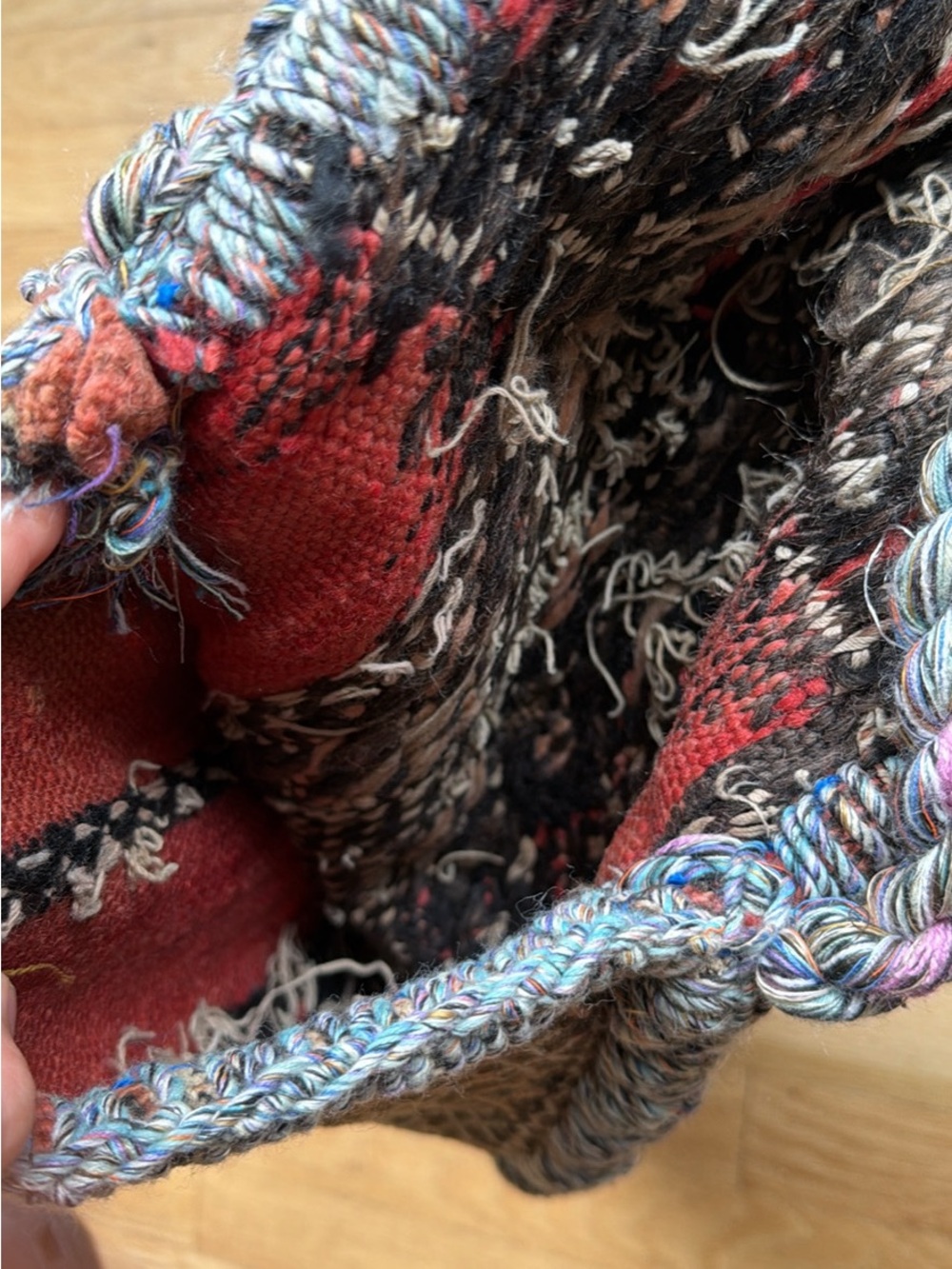 Handwoven Ethnic Crossbody Bag in Rust and Multicolor - Picture 3 of 3
